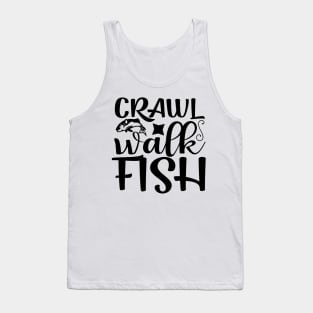 Wishing I Was Fishing - Less Talk More Fishing - Gift For Fishing Lovers, Fisherman - Black And White Simple Font Tank Top